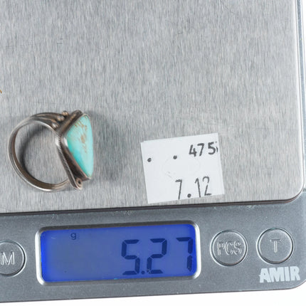 sz7.75 Vintage Navajo  high grade Royston turquoise sterling silver ring