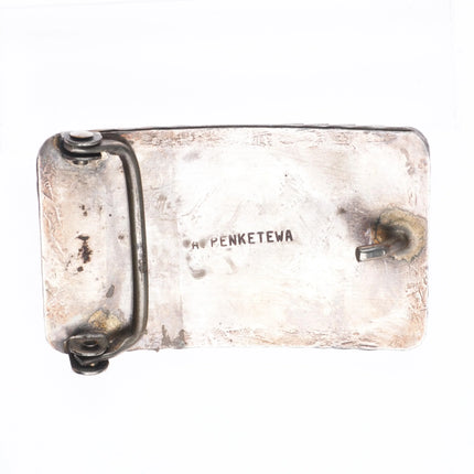 Vintage Penketewa Zuni sterling silver nugget cluster belt buckle