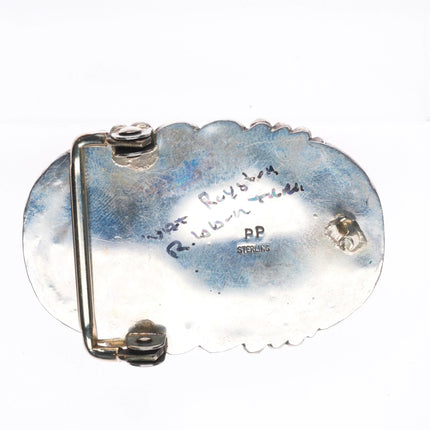 Patricia Platero Navajo Royston Ribbon turquoise sterling silver belt buckle