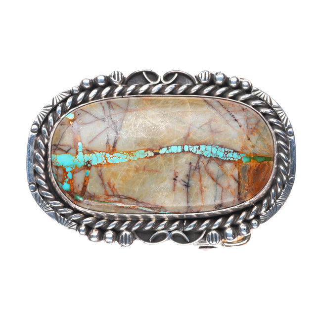 Patricia Platero Navajo Royston Ribbon turquoise sterling silver belt buckle