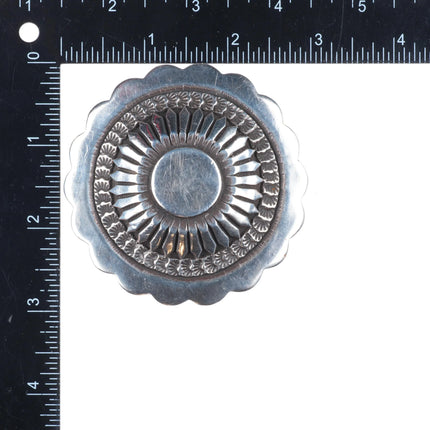 Emerson Bill Navajo sterling silver heavy deep stamped belt buckle