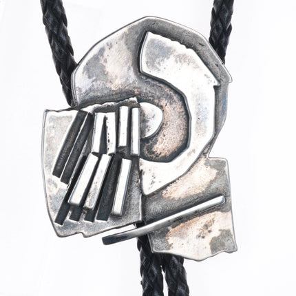 Vintage Abstract Southwestern Modernist sterling silver bolo tie