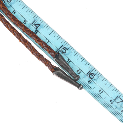 c1950 Zuni sterling silver channel inlay thunderbird bolo tie