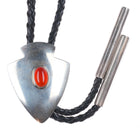 JK Southwestern sterling silver chalcedony agate bolo tie arrowhead form