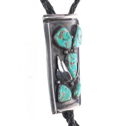 c1960 c-31 Navajo sterling silver 5 stone turquoise bolo tie