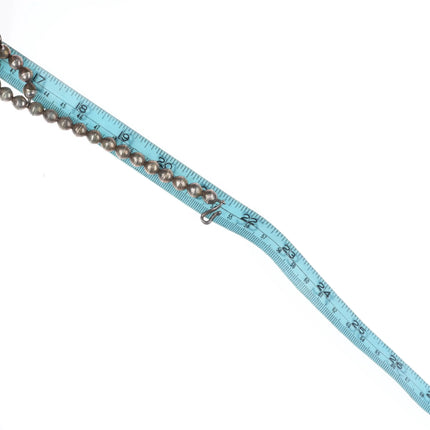 c1965 Vintage Navajo sterling silver turquoise 8 stone beaded necklace