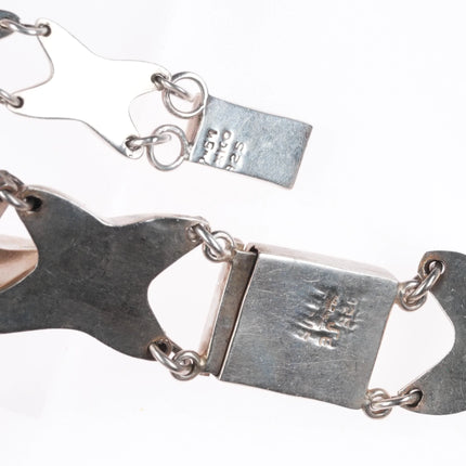 6.5" & 16.25" Retro Mexican sterling silver X's Necklace/bracelet set