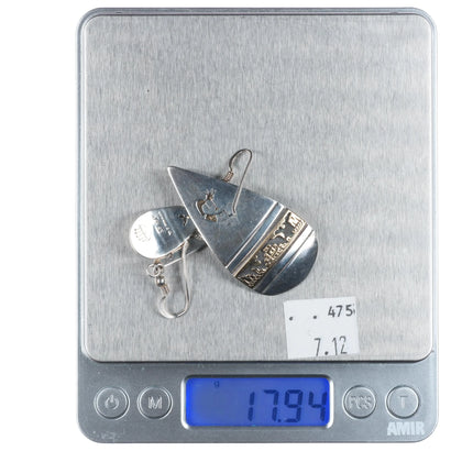 TC Cast Southwestern sterling silver 14k gold pendant/earrings set rug/caves