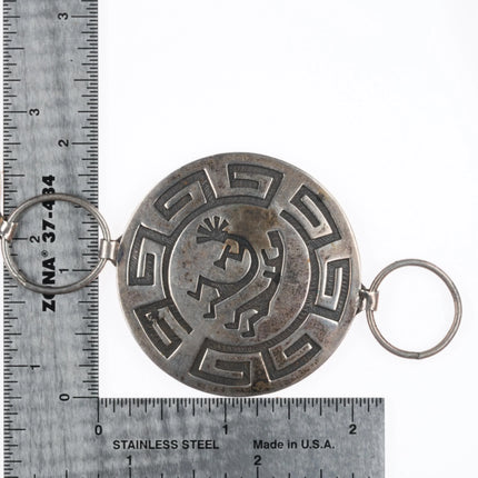 43" Navajo Overlay Kokopelli flute player Sterling silver link concho belt