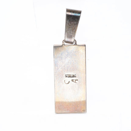 Cecil Ashley Navajo sterling silver inlay overlay pendant turquoise/coral