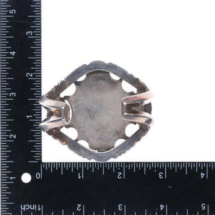 6.5" large c1962 Nelson Vandever Navajo sterling silver onyx cuff bracelet