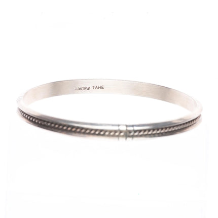 8" Tahe Navajo & Mexican sterling silver retro bangle bracelets