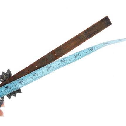 36" 40's-50's Navajo hand stamped sterling silver butterfly concho belt