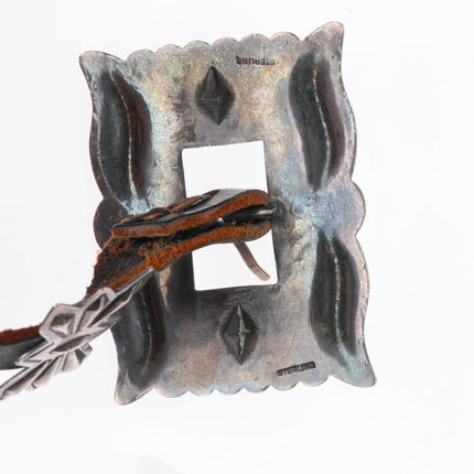 36" 40's-50's Navajo hand stamped sterling silver butterfly concho belt