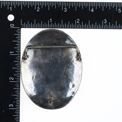 Fred Baca Navajo sterling silver vintage chip inlay belt buckle