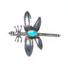 c1940's Navajo sterling silver dragonfly pin/brooch with turquoise