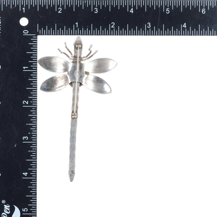 Vintage southwestern sterling silver dragonfly pin/brooch - high grade turquoise