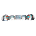 Vintage Wayne Silvers Navajo sterling silver inlaid fancy watch band chip inlay