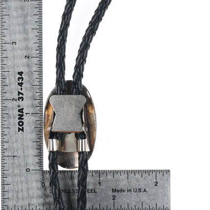 c1980 Vintage Navajo Gibson Gene sterling silver "End of the Trail" bolo tie