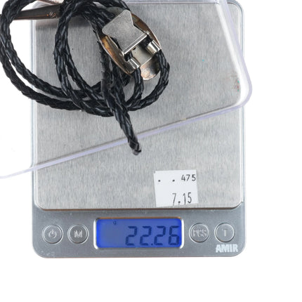 c1980 Vintage Navajo Gibson Gene sterling silver "End of the Trail" bolo tie