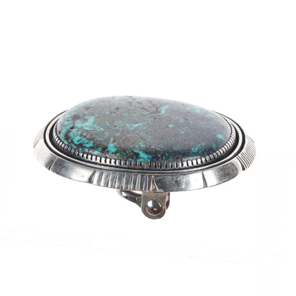 John Nelson Navajo sterling silver belt buckle w/gorgeous turquoise