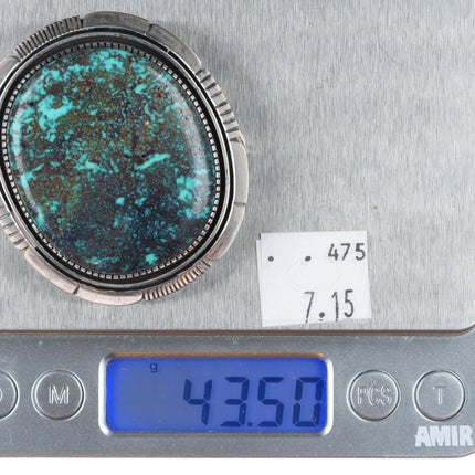 John Nelson Navajo sterling silver belt buckle w/gorgeous turquoise