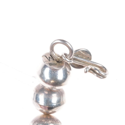 18.25" Arnold Maloney Navajo pearls beaded sterling silver necklace