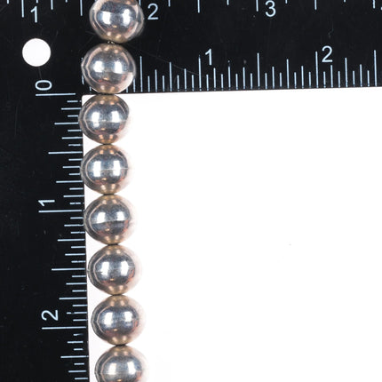 18.25" Arnold Maloney Navajo pearls beaded sterling silver necklace