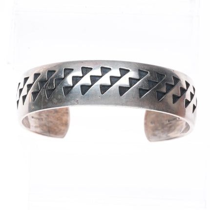 7.75" Anderson Koinva Hopi Overlay Trickling Water cuff bracelet sterling silver