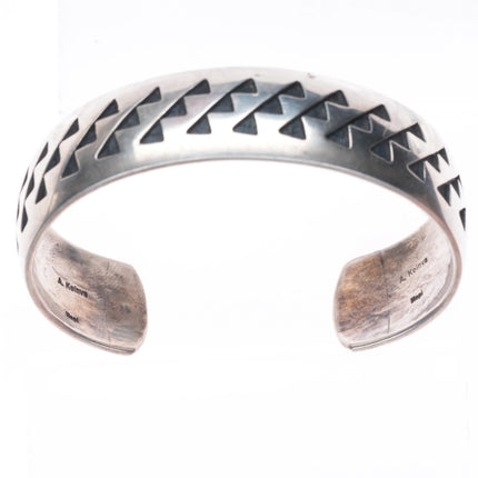 7.75" Anderson Koinva Hopi Overlay Trickling Water cuff bracelet sterling silver