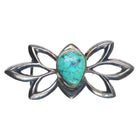 Vintage Navajo cast sterling silver belt buckle w/ nice center turquoise stone