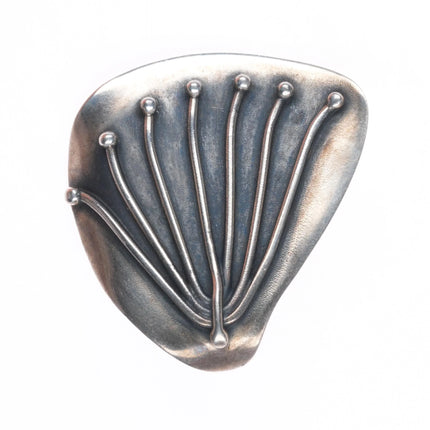 Vintage H. Fred Skaggs southwestern modernist sterling silver clip-on earrings