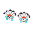 50's-60's Zuni sterling silver sunface sterling silver inlaid clip-on earrings