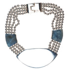 Oversized Retro Patricia Von Muslin sterling silver modernist bib necklace