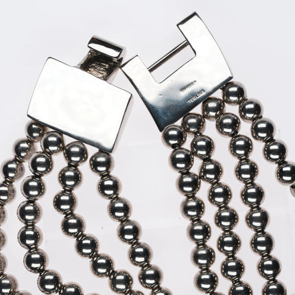 Oversized Retro Patricia Von Muslin sterling silver modernist bib necklace