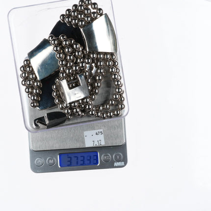 Oversized Retro Patricia Von Muslin sterling silver modernist bib necklace