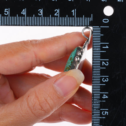 Vintage CH Navajo sterling silver Ceremonial Kingman waterweb turquoise pendant