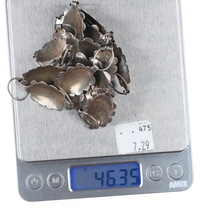 30.5" Vintage Navajo sterling silver link concho belt/hatband hand stamped