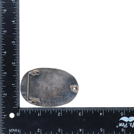 Valentino/ Matilda Banteah Zuni sterling silver cobblestone inlay belt buckle