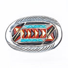 Valentino/ Matilda Banteah Zuni sterling silver cobblestone inlay belt buckle