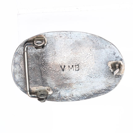 Valentino/ Matilda Banteah Zuni sterling silver cobblestone inlay belt buckle
