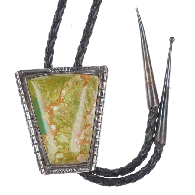 c1960 c-31 Navajo sterling silver green turquoise bolo tie