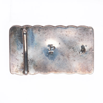 Vintage sterling silver turquoise/carnelian belt buckle