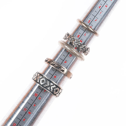 sz5-sz9 Vintage lot 18 Navajo/Zuni/Southwestern sterling silver turquoise rings