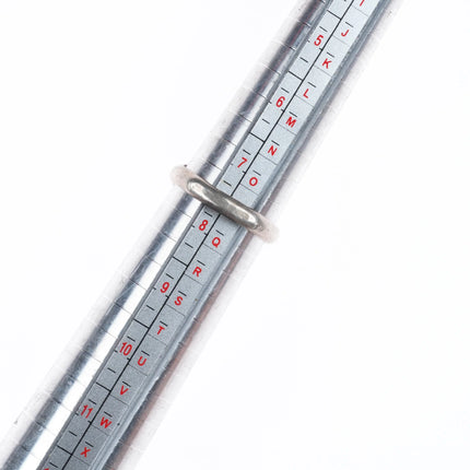 sz7.5 Long vintage Navajo sterling silver ring w/nice turquoise