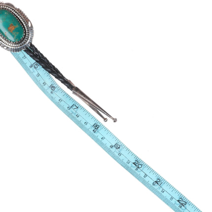 J/D Southwestern sterling silver green Royston turquoise bolo tie