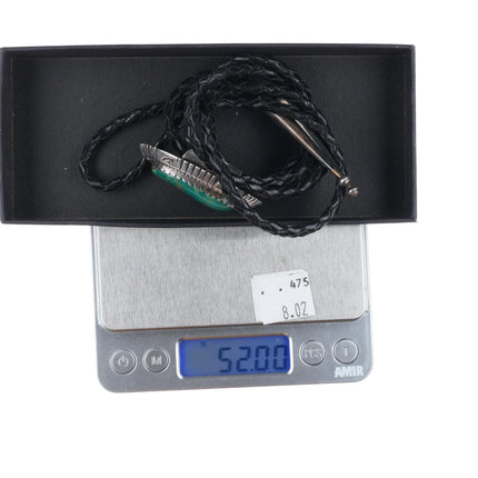 J/D Southwestern sterling silver green Royston turquoise bolo tie