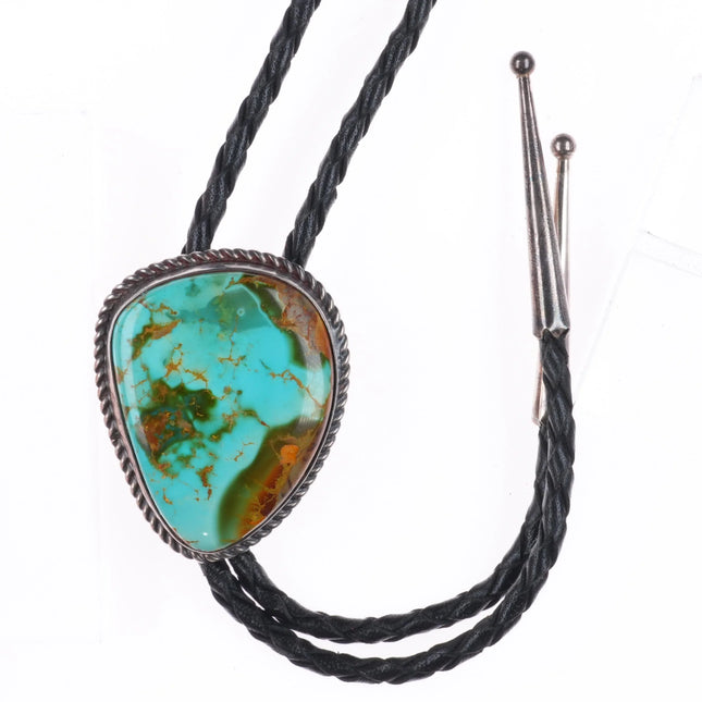 c1960 c-31 Navajo high grade Royston turquoise sterling silver vintage bolo tie