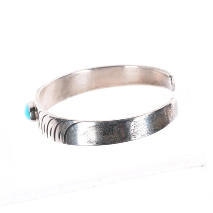 6.5" Steve Yellowhorse Navajo sterling silver Sl Beauty turquoise cuff bracelet