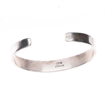 6.5" Steve Yellowhorse Navajo sterling silver Sl Beauty turquoise cuff bracelet